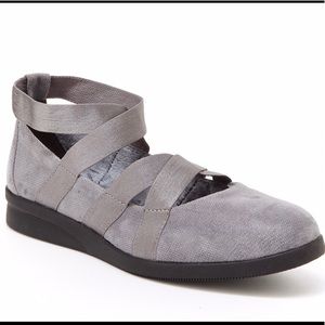 JBU Rumson Criss Cross Satin Ankle Strap Ballerina